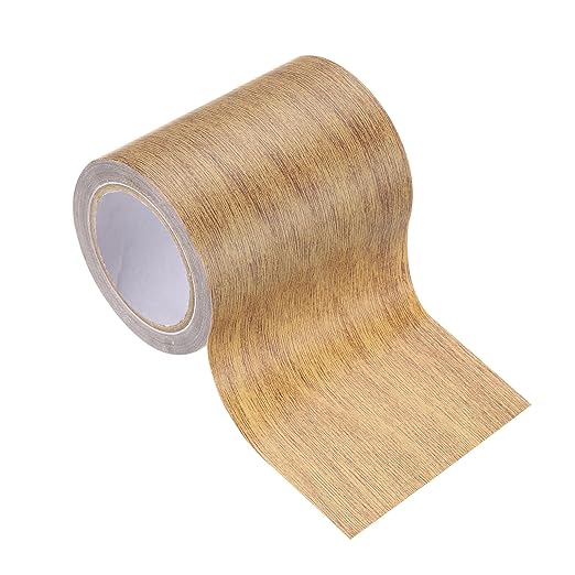 PATIKIL Wood Grain Tape 3.15" x 15 Ft, Self-Adhesive Wood Texture Repair Tape Realistic Wooden Effect Patch for Furniture Cabinets Floor Walls,Brown Oak