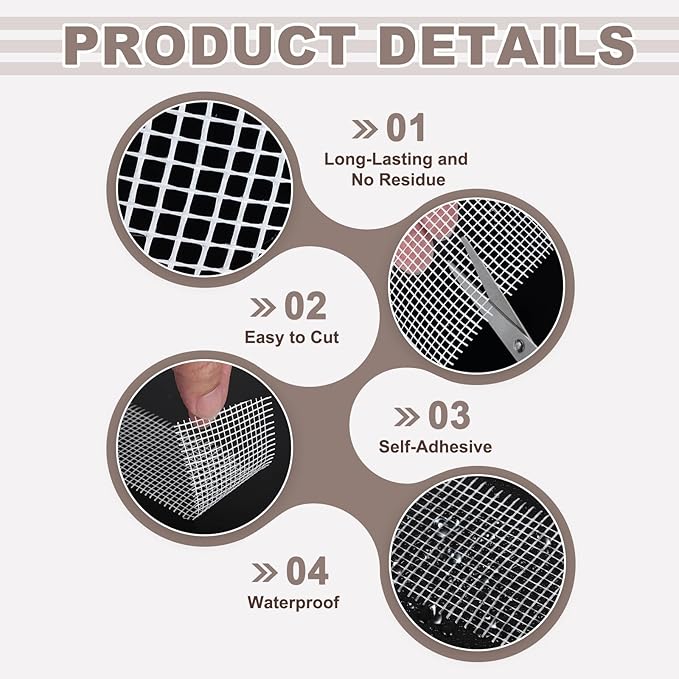 uxcell Drywall Joint Tape, 2" x 246Ft Self-Adhesive Fiberglass Cement Board Mesh Tape, Crack Patch Fabric for Wall Sheetrock Ceiling Crack Repairing Strengthening, White