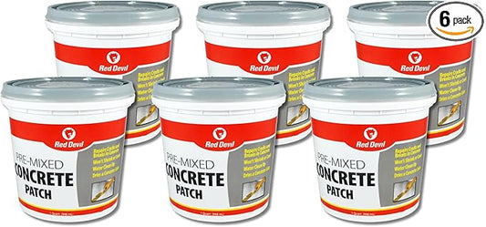 Red Devil 0644 Pre-Mixed Concrete Patch, 1 Quart, Pack of 6, Gray, 6 Pack, Made in USA