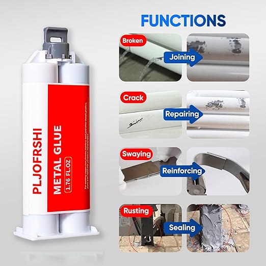 Metal Glue,Heavy Duty Welding,Epoxy Glue,Exhaust Leak Repair，Car Automotive for Body Filler Putty，for Plastics，Metals，Stainless Steel，Aluminum，Iron，1.76 oz