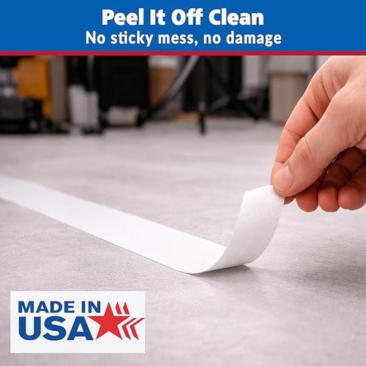 Gaffer Power White Gaffer Tape 1” x 60 Yards – No Residue, Narrow Precision Tape, Made in USA, Matte Non-Reflective Cloth Tape for Labeling, Stage & Cable Management