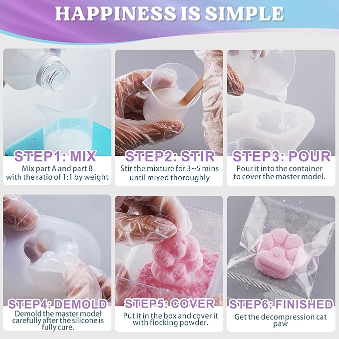 LET'S RESIN Flex Rubber for Making Taba Squishy-Super Soft 60oz Silicone Mix for Squishy Maker, DIY, Custom Cat Paws & Stress Relief Gifts