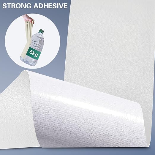 Self Adhesive Leather Repair Patch Kit, 31.4 in x 16 in Large Vinyl Leather Repair Tape for Furniture, Car Seat, Couch, Sofa, Chair White