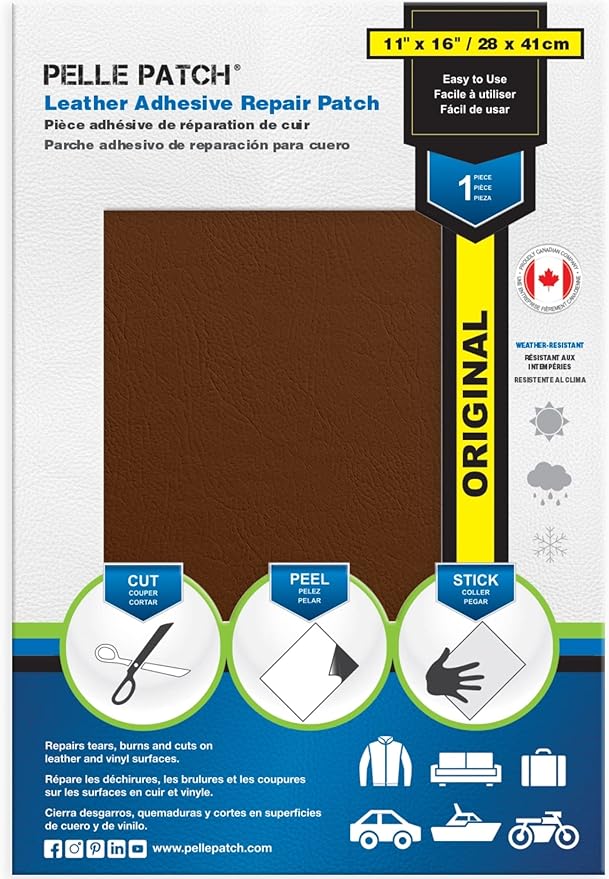 Leather Adhesive Sheets - 25 Colors Available - Original 11x16 - Tan