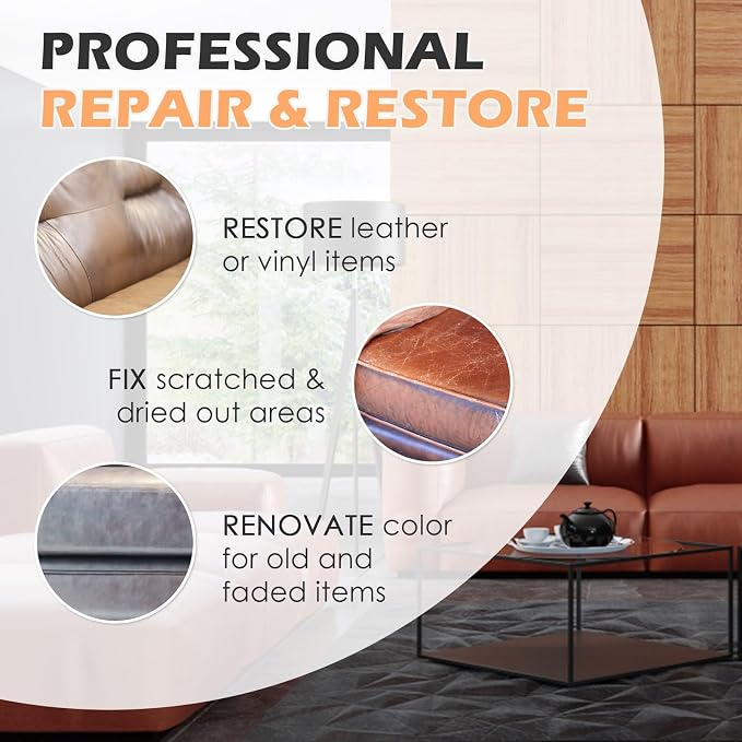 DEWEL Leather Recoloring Balm, Maroon Leather Color Restorer for Scratched and Faded, Leather Scratch Remover, Upgrade Leather Repair Kit for Restore Couches, Car Seats, Shoes, Boots