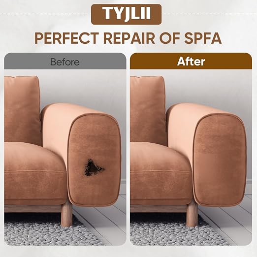 Suede Couch Patch Repair Fabric,6-Piece Self-Adhesive Microfiber Patches，Quick Fix Sofa Chair Car Seat,Furniture,Upholstery Repair Kit. (Beige)