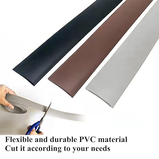 Floor Transition Strip Self-Adhesive Cover Strips Threshold Repair Floor Gap Vinyl Flooring Transitions Laminate Floor Flat Divider Strip Minimalism Oak Wood Grain Design 6.6FT (4cm, Pure Brown)