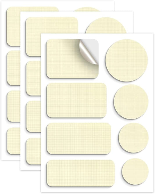 Waterproof Self-Adhesive Nylon Patches for Tent Repair Kit, 24pcs Outdoor Gear Tenacious Repair Tape, Fabric Patches for Clothes, Down Puffer Jacket, Tent, Sleeping Bag, Backpack, White
