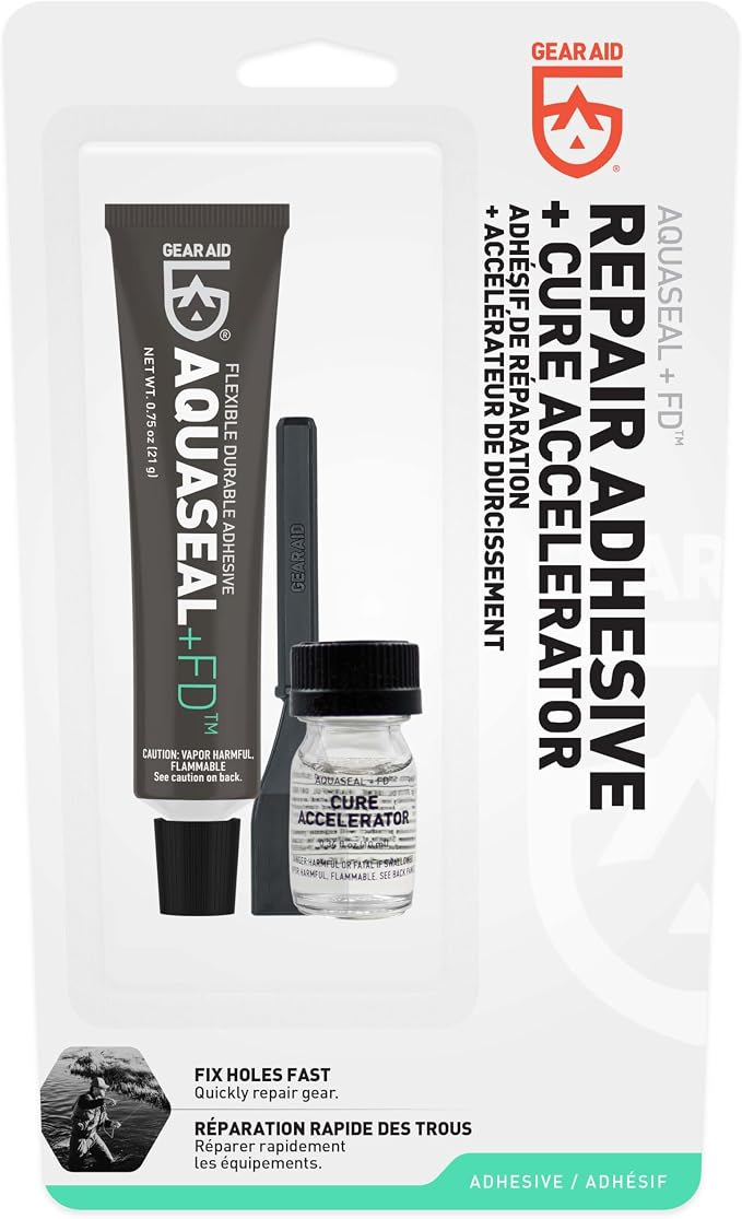 Gear AID Aquaseal FD Flexible Durable Repair Adhesive and Cure Accelerator for Fixing Holes and Rips in Waders, Wetsuits and Inflatables