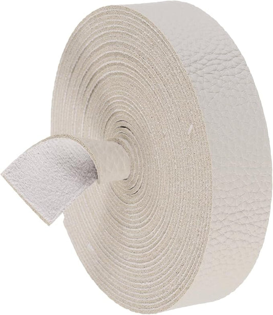 MECCANIXITY Faux Leather Strap, 1" Width x 197" Long Grained Leather Belt Strip Trim Roll for DIY Craft Projects, Pet Collars, Traction Ropes, Bag Straps, Hobby Workshop (Grey)