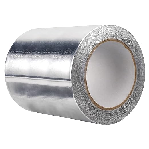 No Backing Paper Aluminum Foil Tape, High Temperature Sealing and Patching 49 Yards, Duct Tape Heavy Duty, Adhesive Tape for HVAC, Air Ducts, Metal Repair, Foamboard, Insulation, Dryer Vent 3.94in