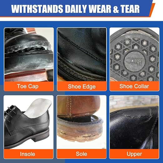 StrongBond Shoe Glue, 2 * 100ML Professional Grade Super Glue for Shoes Boots Leather Repairs Permanent Flexible Waterproof Clear Drying Formula Fast Setting Adhesive for Insoles, Soles, Heels & More