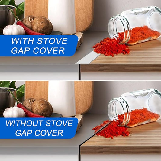 Silicone Stove Counter Gap Cover (2 Pack, 30in × 2.25in), Trim-to-Fit Kitchen Gap Filler, Heat Resistant Stove Gap Cover for Counter, Oven, Washer & Dryer – Easy Clean, Non-Slip, White