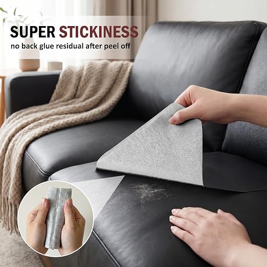 Leather Repair Patch, Large Vinyl Patch Kit, Self Adhesive Leather Repair Tape, Vinyl Repair Tape, for Couches, Car Seats, Chairs, Furniture (Black, 17 x 79 Inch)
