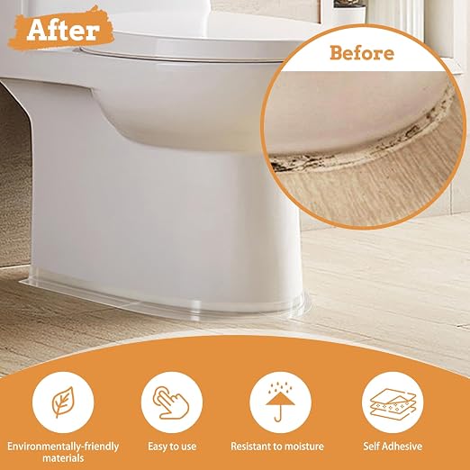 Fixmend Clear Caulk Tape, 2 Roll Self Adhesive Caulk Strip Waterproof, Caulking Sealant Tape for Kitchen, Countertop, Bathroom, Sink, Shower, Bathtub, Toilet Edge Protector with Sealing Tool