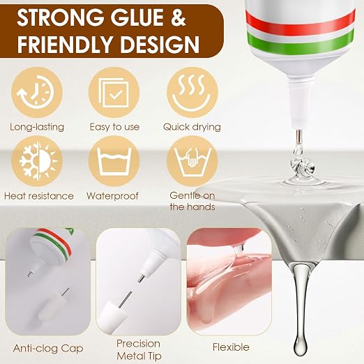 Leather Glue, 60g High Strength Special Leather Adhesive Clear Flexible Craft Repair Waterproof for Sofas, Car Seats, Purses (2 Pack)