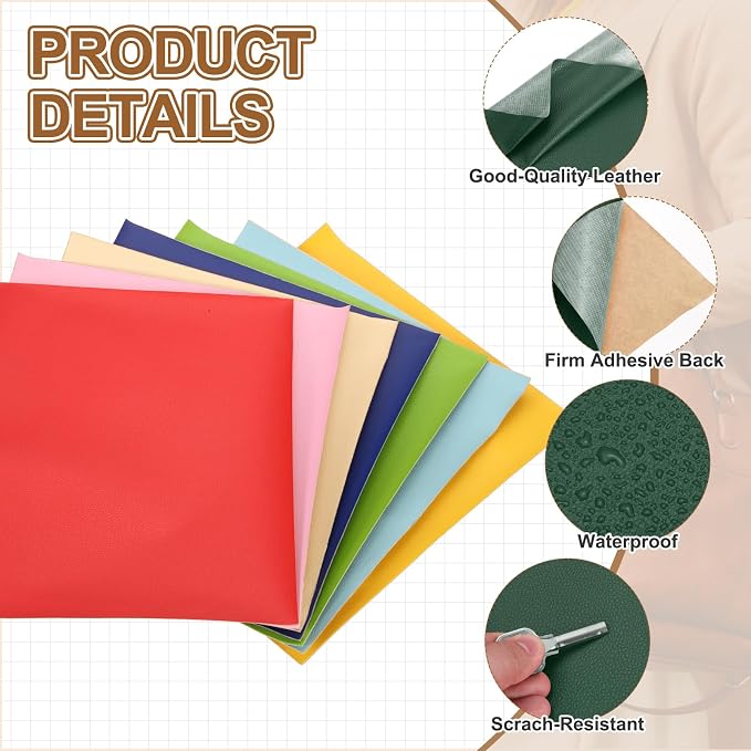 MECCANIXITY 3 Pcs Leather Repair Patch 10"x12" Self-Adhesive Leather Vinyl Repair Tape Kit for Furniture Couches Sofa Chair Car Boat Seats Jackets, Dark Green