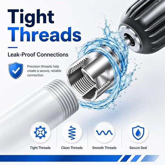 3PCS PVC Pipe Threader with Tape, Internal & External Pipe Threading Tool, Pipe Thread Cutting Tool for Drill, 1/2" 3/4" 1" NPT for PVC CPVC ABS Pipes, Thread Repair, DIY home, Garden Irrigation