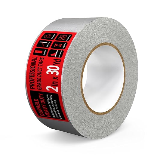 Duct Tape Heavy Duty - 2 Inch x 30 Yard, Strong Adhesive and No Residue, Waterproof Duct Tape Tearable for Indoor or Outdoor Binding and Packing Projects, Multi Purpose Repairs (Gray)