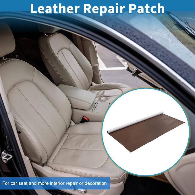 Self Adhesive Leather Repair Patch Strong Stickiness 39"x53.9" Leather Repair Tape PVC Faux Leather Light Brown 1 Pcs