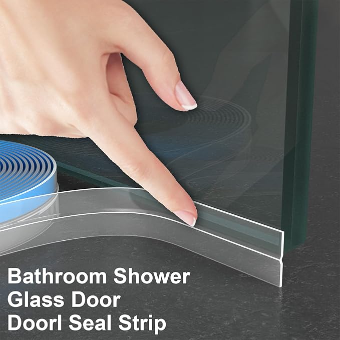 Thickened Weather Stripping Door Seal, Gap Seal for Frame and Gaps Draft Stopper,Glass Shower Door Sweep, Clear, 36 Feet x 1 Inch