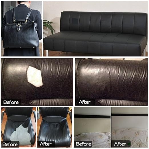 Leather Repair Patch 17X79 inch Large Self-Adhesive Leather Repair Tape, Reupholster Leather Patches for Furniture Couch Chairs Car Seat (Smooth Weave Brown, 17x79 inch)