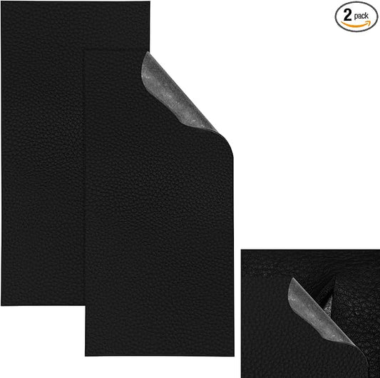 2PCS Leather Repair Patch Tape, Leather Repair Kits for Couches and Cars, Vinyl Repairs Patch, Car Waterproof Self Adhesive Leather Tape Repair Kit for Furniture Couches Chairs (Black)