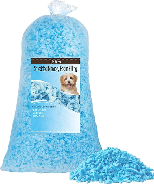 DR.DUDU 2.5lbs Bean Bag Filler Foam, Shredded Gel Memory Foam Filling, Premium Soft and Comfortable Pillow Stuffing Foam for Couch Cushion Dog Bed Chair Arts Crafts Stuffed Animal