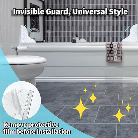 2Pack Shower Splash Guard for Bathtub,Walk in Shower Water Guard Made of Acrylic,Designed to Keep Water in Shower and to Seal Tub Corner, Shower Corner, and Bathroom Sink (Wave)