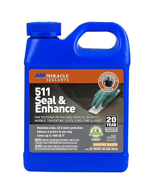 Miracle Sealants 511 Seal & Enhance Premium Enhancing Sealer for Stone & Tile, Quart