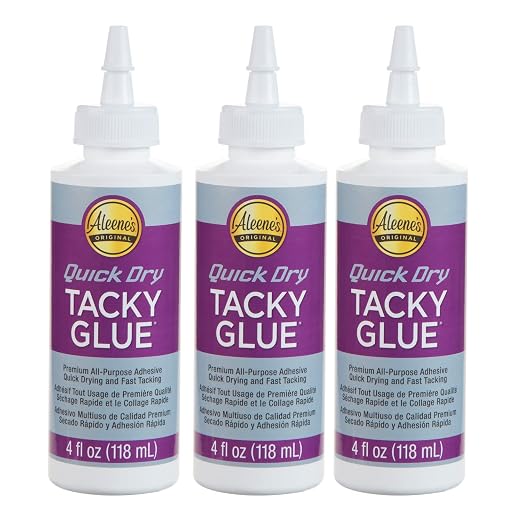 Aleene's Quick Dry Tacky Glue, Premium All-Purpose Adjesove, Quick Drying and Fast Tacking, 4 fl oz 3-Pack