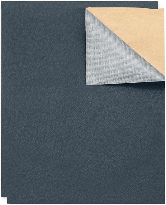 MECCANIXITY 5 Pcs Leather Repair Patch 10"x12" Self-Adhesive Leather Vinyl Repair Tape Kit for Furniture Couches Sofa Chair Car Boat Seats Jackets, Navy Blue