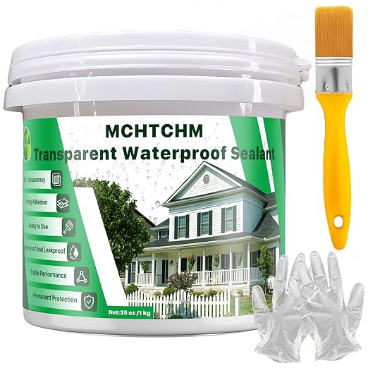 Transparent Waterproof Coating 35oz,Invisible Water-Proof Agent Transparent Repairing Leak Waterproof Sealant Roofs, Walls, Bathroom, Shower, Window Sills