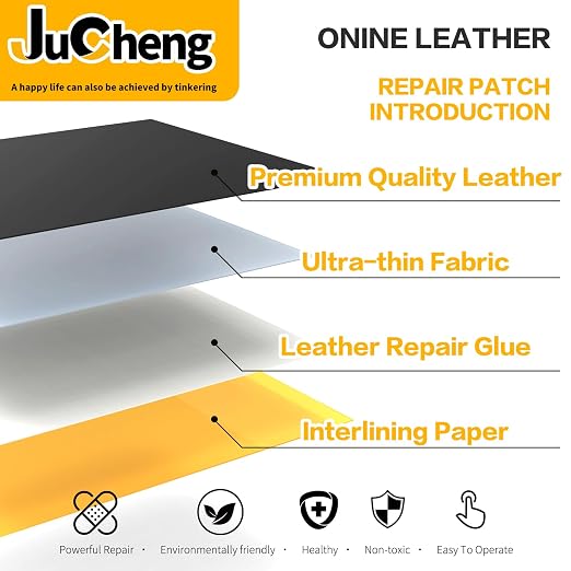JuCheng Leather Repair Kit -Leather Repair Patch Self-Adhesive Waterproof Patch & Glue for Furniture, Car Seats, Sofa, Couch, Vinyl - Instant Fix for Tears & Scratches (Dark Brown, 3.5X79 inch)
