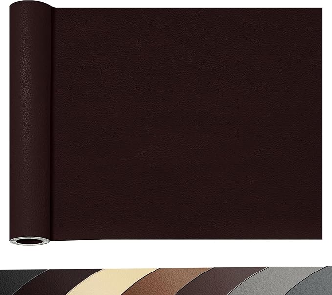 23.6 x 78.7 Inches Leather Repair Patch,Coffee Self Adhesive Leather Repair Tape Kit for Damaged Leather Furniture, Sofa Seating,Car Seats, Leather Goods