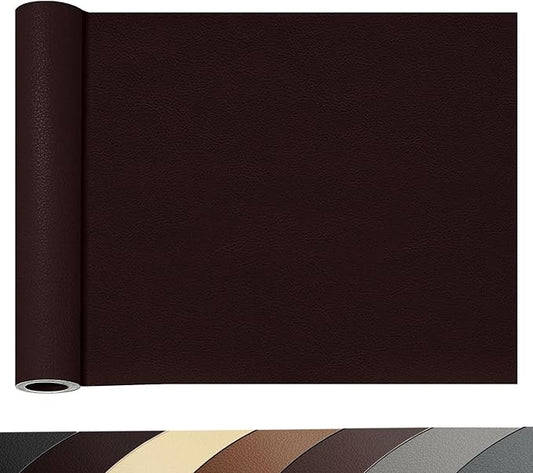 23.6 x 78.7 Inches Leather Repair Patch,Coffee Self Adhesive Leather Repair Tape Kit for Damaged Leather Furniture, Sofa Seating,Car Seats, Leather Goods