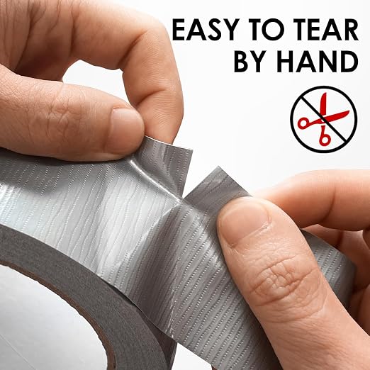 Duct Tape Heavy Duty - 2 Inch x 30 Yard, Strong Adhesive and No Residue, Waterproof Duct Tape Tearable for Indoor or Outdoor Binding and Packing Projects, Multi Purpose Repairs (Gray)