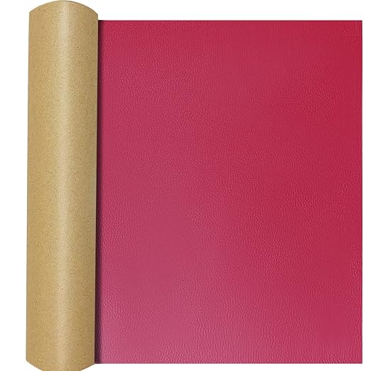 LEMGUBKP Leather Repair Patch Tape Kit,Vinyl Repair Kit,Self Adhesive Leather Repair for Furniture, Couch, Sofa, Car Seats,Office Chair. (Red, 17.78X78.8)
