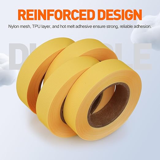 TPU Seam Sealing Tape – Waterproof Heat-Seal Fabric Repair Tape for Tents, Outdoor Gear, and Apparel, 0.79 in x 10.94 yd, Yellow