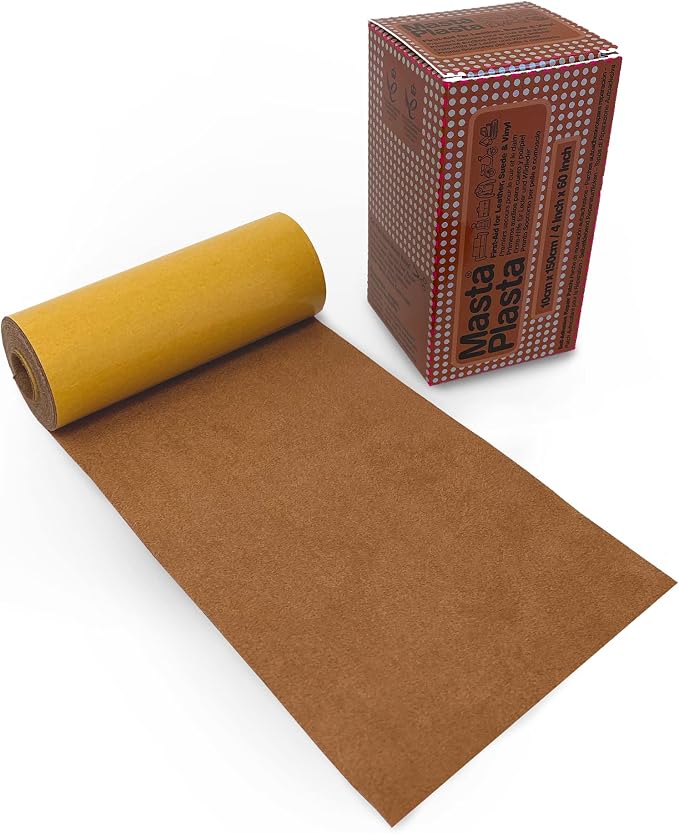 MASTAPLASTA Original Suede/Velvet Repair Tape - TAN Suede 60" x 4" (150 x 10 cm). Self-Adhesive Scratch & Tear Kit. Upholstery-Quality Repair for Couches, Car Interiors, Bags, Shoes and More!