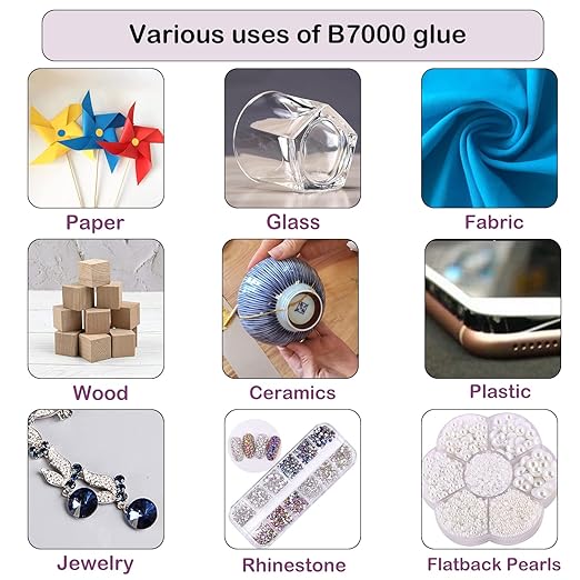 B7000 Jewelry Glue for Jewelry Making, FITTDYHE 3PCS 50ML/1.69 fl oz Clear B-7000 Glue Rhinestone, Multipurpose Super Adhesive for Phone Repair Nail Art Wood Glass Charms