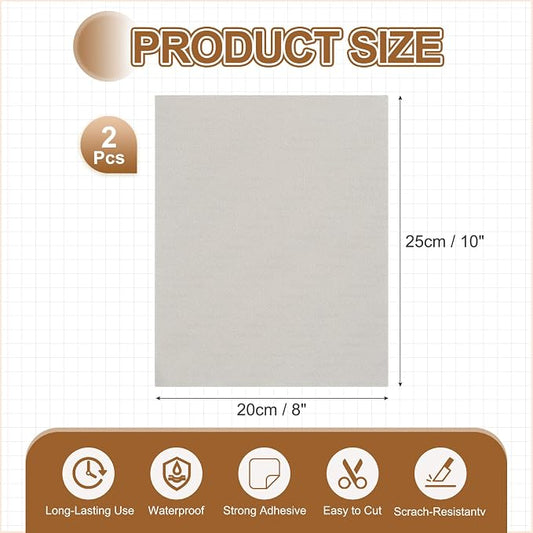 MECCANIXITY 2 Pcs Leather Repair Patch 8"x10" Self-Adhesive Leather Vinyl Repair Tape Kit for Furniture Couches Sofa Chair Car Boat Seats Jackets, Light Gray