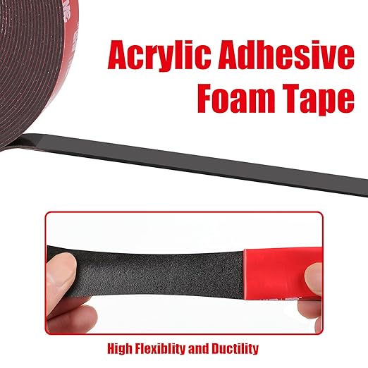 Double Sided Tape Heavy Duty, Waterproof Mounting Foam Tape, 73ft Length, 0.4in Width, High Temperature Resistant Adhesive Tape for Car, LED Strip Light, Office Decor, Uses VHB 5952 Raw Material