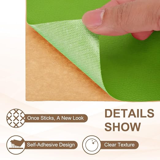 PATIKIL Leather Repair Patch, 2 Pack 10 x 24 Inch Self-Adhesive Vinyl Patch Furniture Tape Repair Kit for Sofas Couches Stools Chairs Cabinets Bags, Light Green