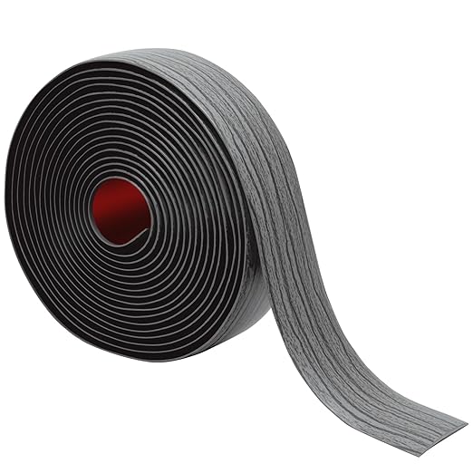 Floor Transition Strip 2" Self Adhesive Flat Vinyl Flooring Transitions Strip with Strong Backing Wood Grain 5cm, 20FT, Deep Grey