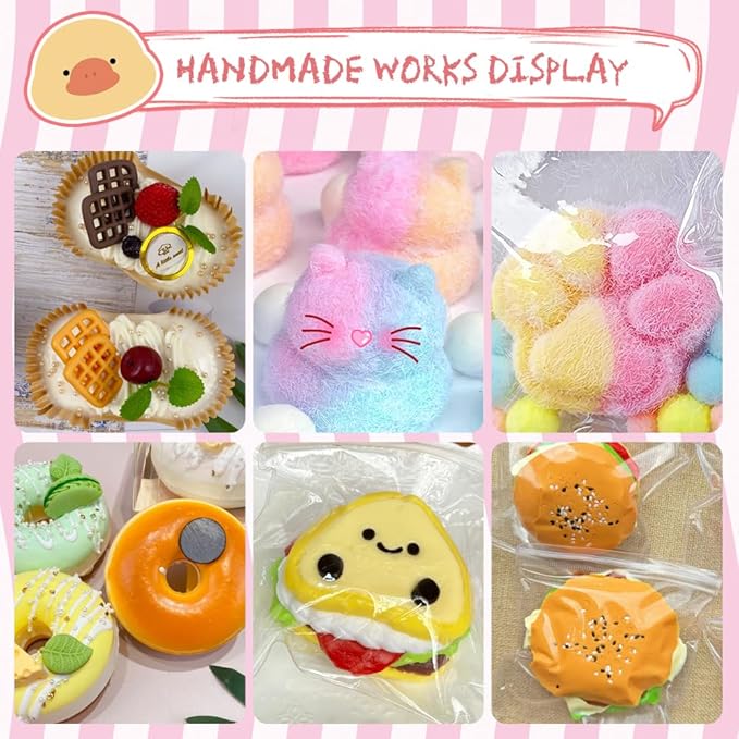 Anergoo Taba Squishes Kit with Pig Bunny Silicone Mold Cookie Mold Squishy Hamster Mold 3" Paw Animal Silicone Molds for Decompression Gift 200g