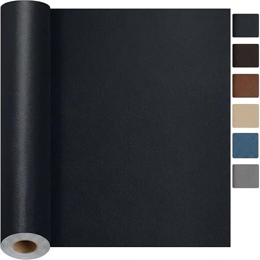 Qextce Leather Repair Patch Tape, Black, 17x100 Inch | Self-Adhesive, Waterproof, Wear Heat Resistant, For Furniture, Car Seat, Sofa, Couch, Luggage