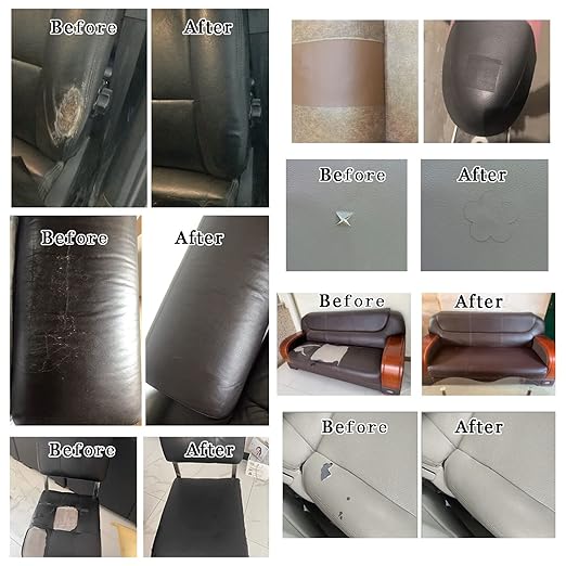 2 Pcs Sofa Repair Self Adhesive Leather Tape Patch Strong Adhesive Car Seat Furniture Repair Patches High Low Temperature Wear Waterproof Resistant (10 x 12 inch/2pcs, Yellow)