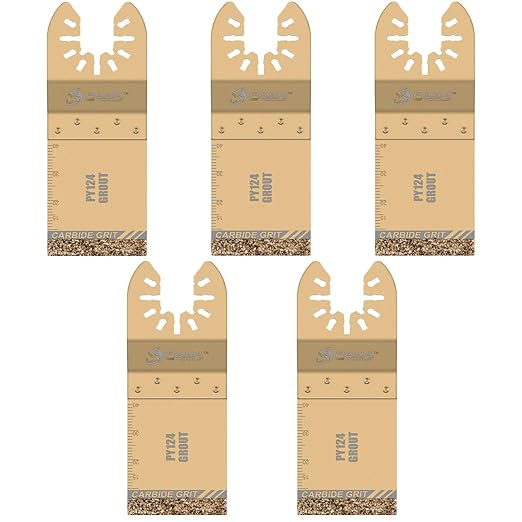 Carbide Grout Blades,5PCS Flush Cutting Oscillating Multi Tool Saw Blades for Grout Removal, Flush Cut, Cleaning Mortar