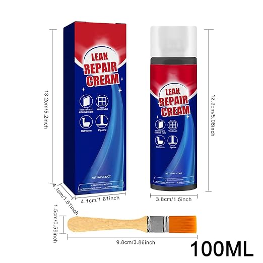 Leak Repair Liquid 100ml Leak Repair Cream Waterproof Sealant Liquid with Brush for Gutter Window